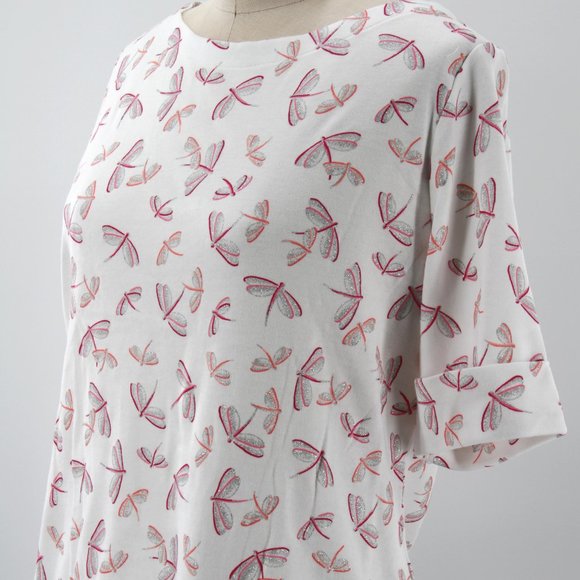 Women's Embellished Dragonfly Boat-Neck Elbow-Slee - Picture 5 of 8